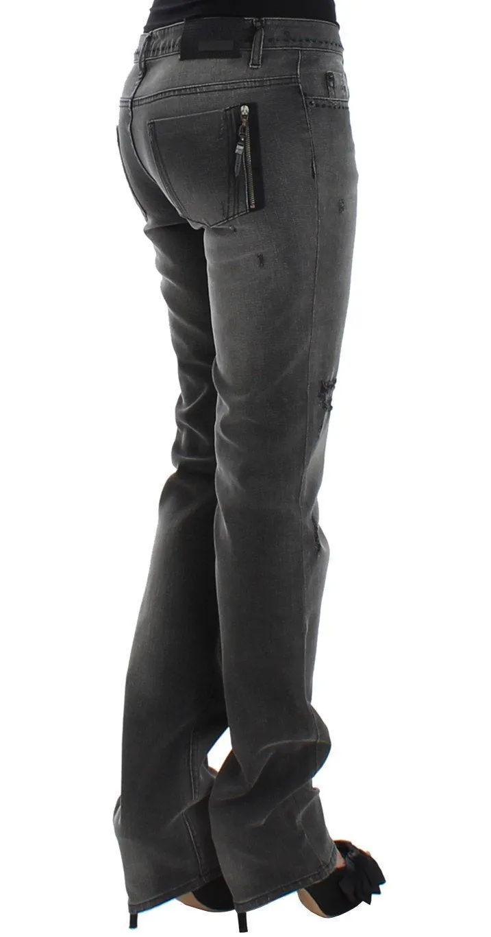 Gray straight leg jeans