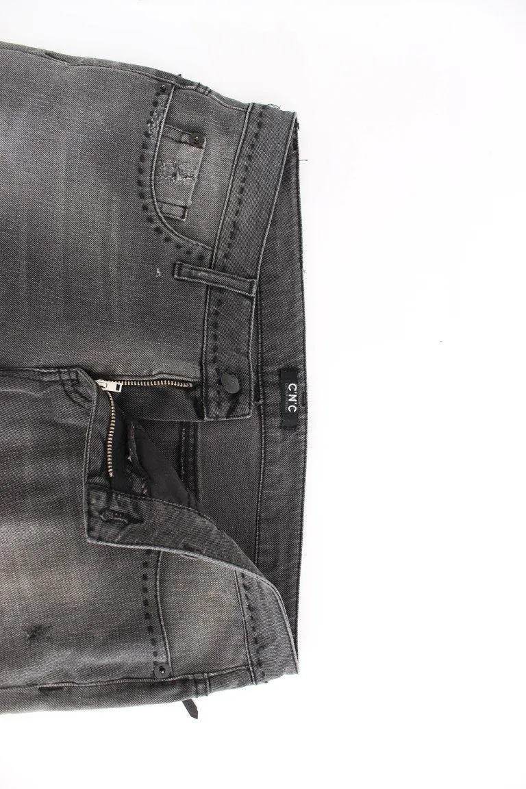Gray straight leg jeans