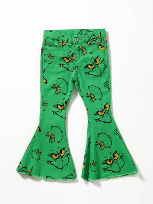 Green grinch flare pants P0230-M