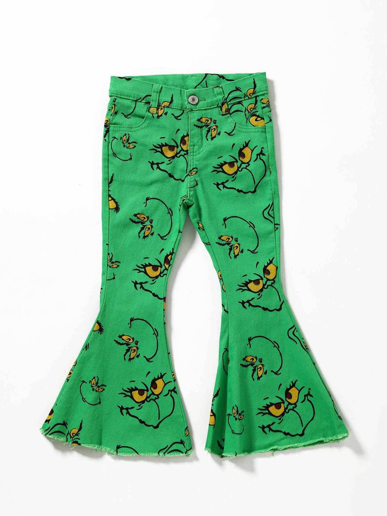 Green grinch flare pants P0230-M