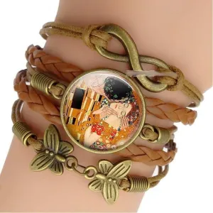 Gustav Klimt Infinity Charm Bracelets