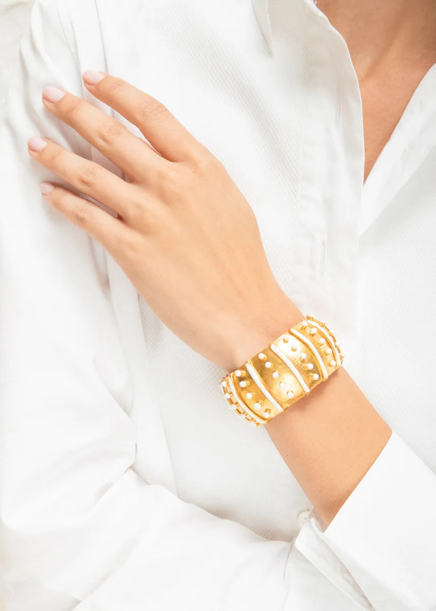 Gypset Cuff with White Enamel