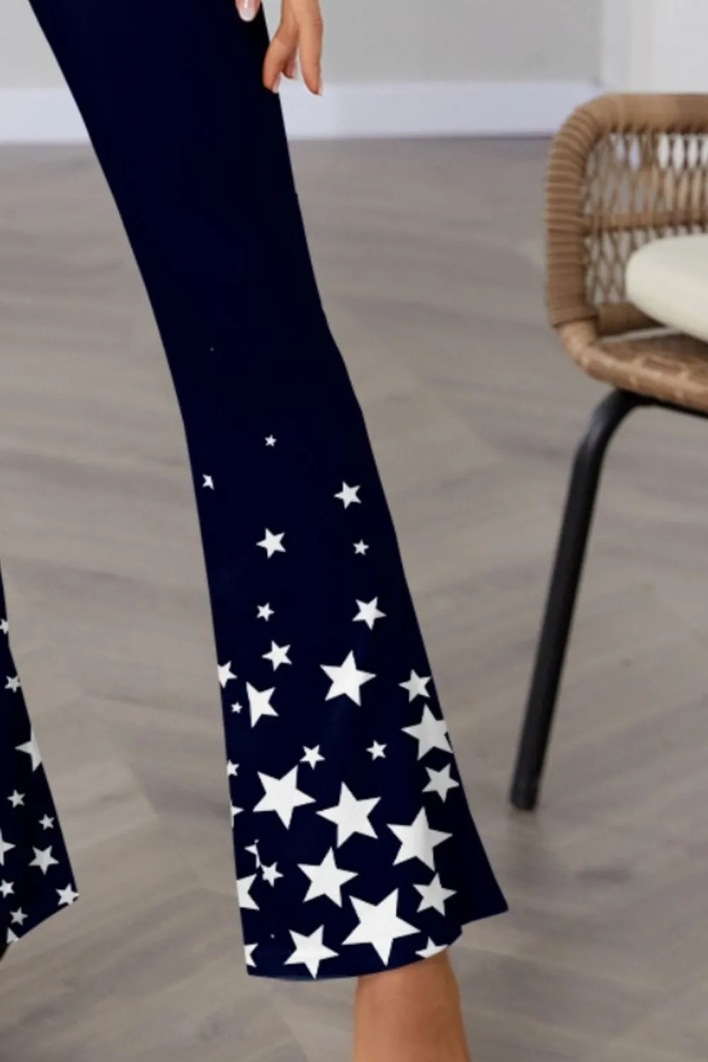 GYPSY-Star Elastic Waist Boot Cut Pants