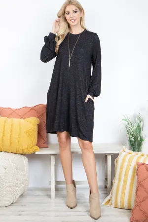 Hacci Long Puff Sleeve Dress