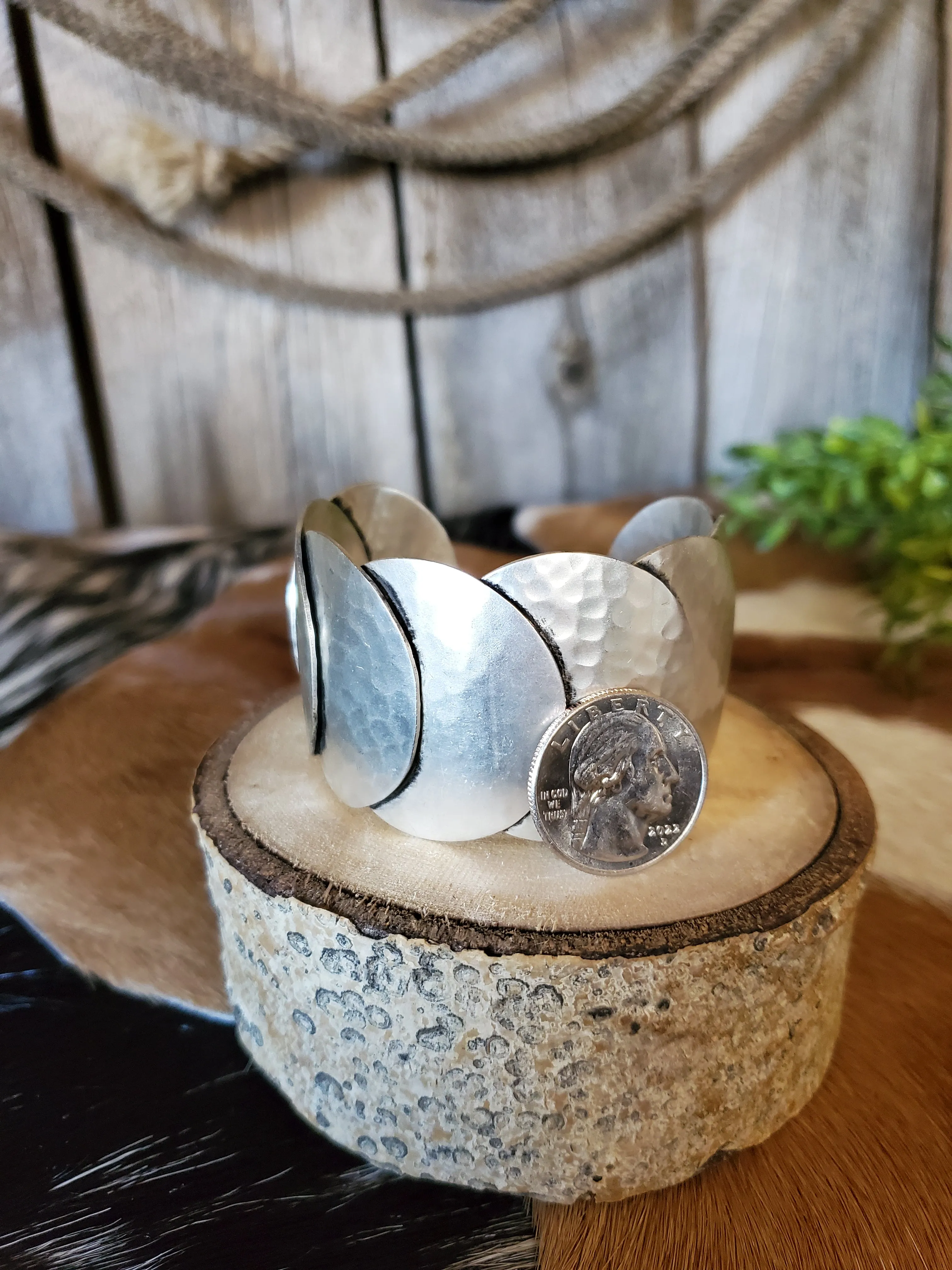 Hammered Silver Cuff Bracelet
