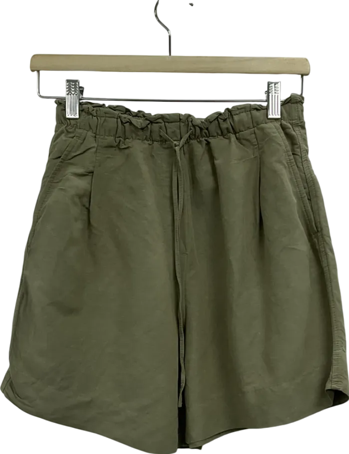 H&M Green Linen-blend Shorts UK XS