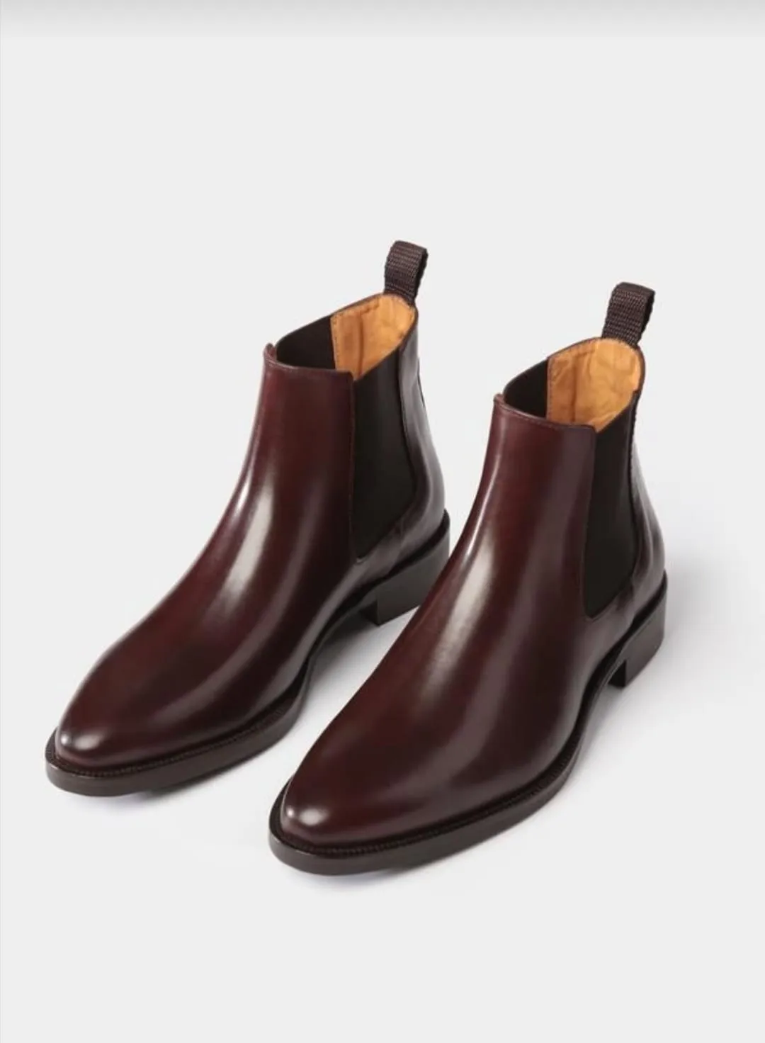 Handmade Brown Leather Chelsea Boots for Men