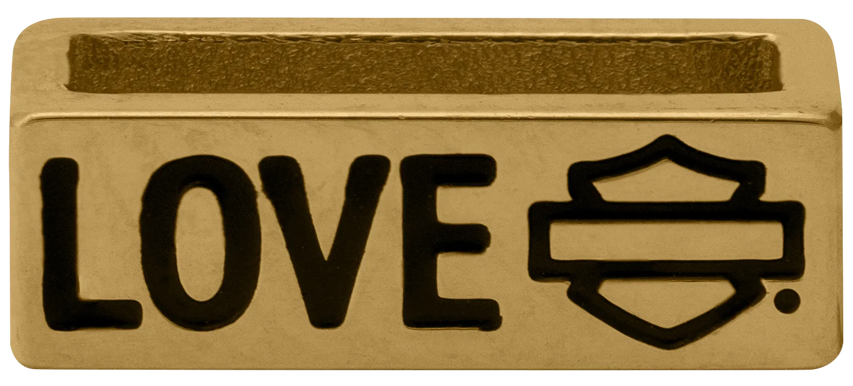 Harley-Davidson® Women's Stainless Steel Love Script w/ Bar & Shield Outline Rally Charm