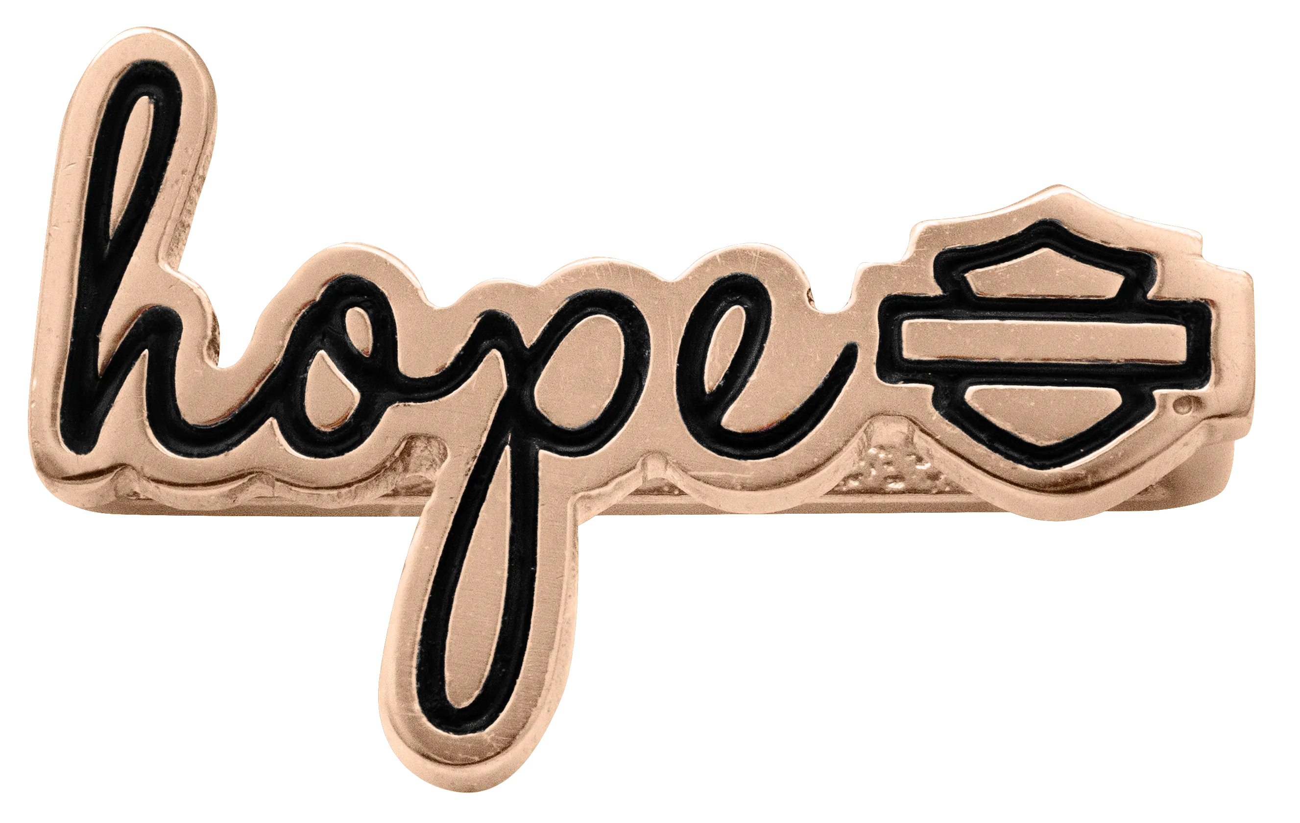 Harley-Davidson® Women's Stainless Steel Rose Gold Tone Small 'Hope' Rally Charm HSC0102