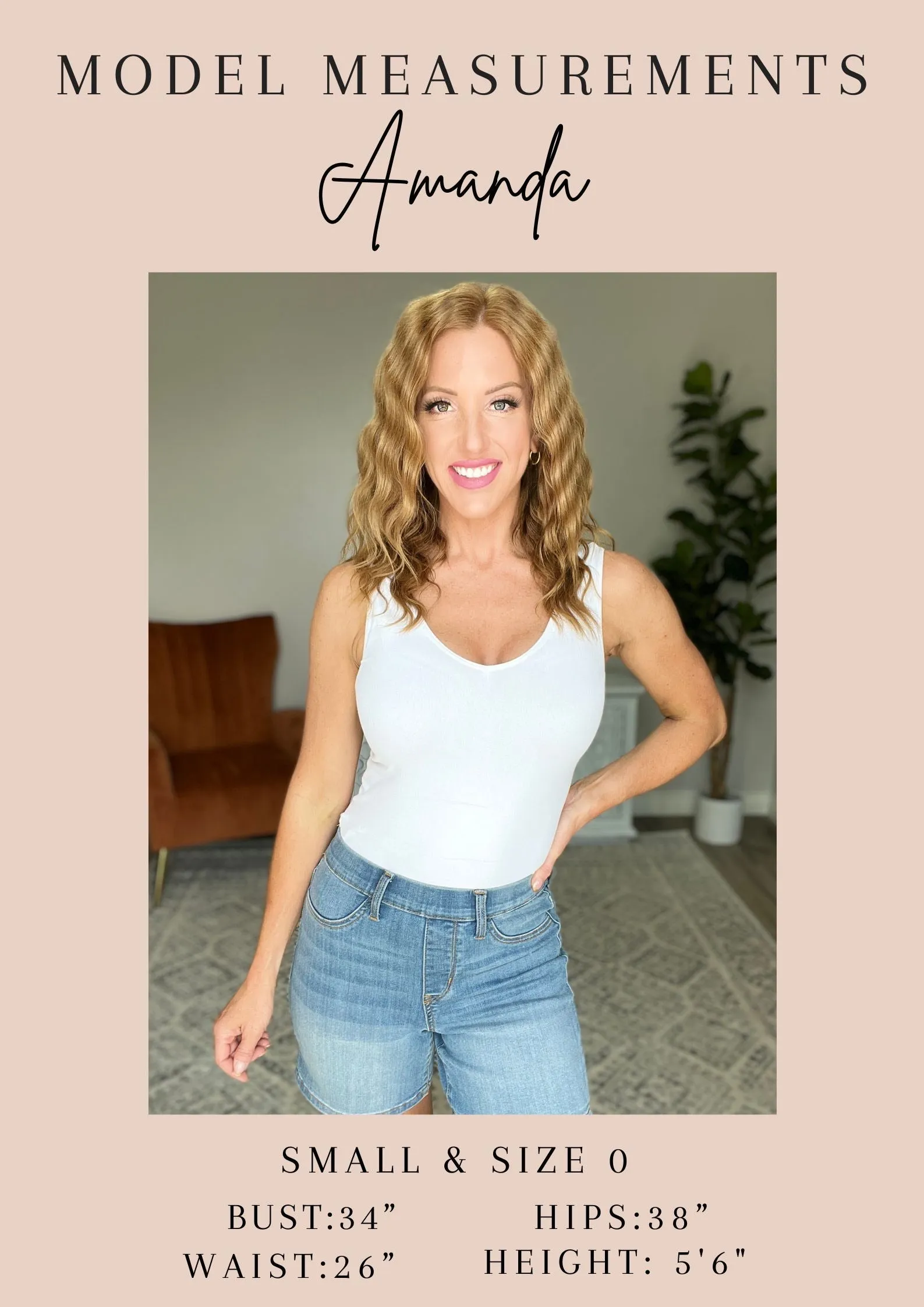 Hazel Blues® |  Jessica High Rise Control Top Vintage Wash Cuffed Shorts