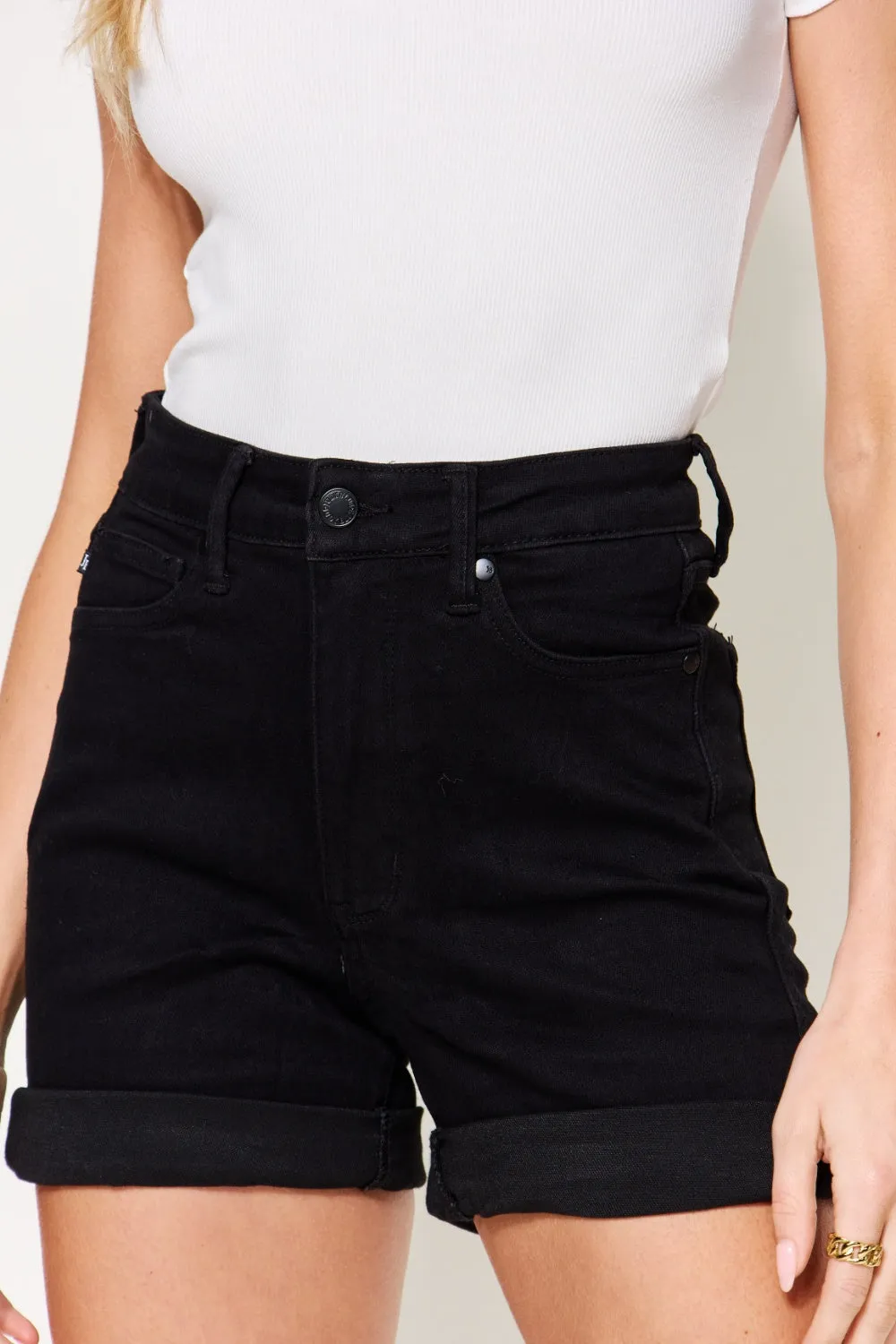 Hazel Blues® |  Judy Blue High Waist Tummy Control Cuffed Denim Shorts