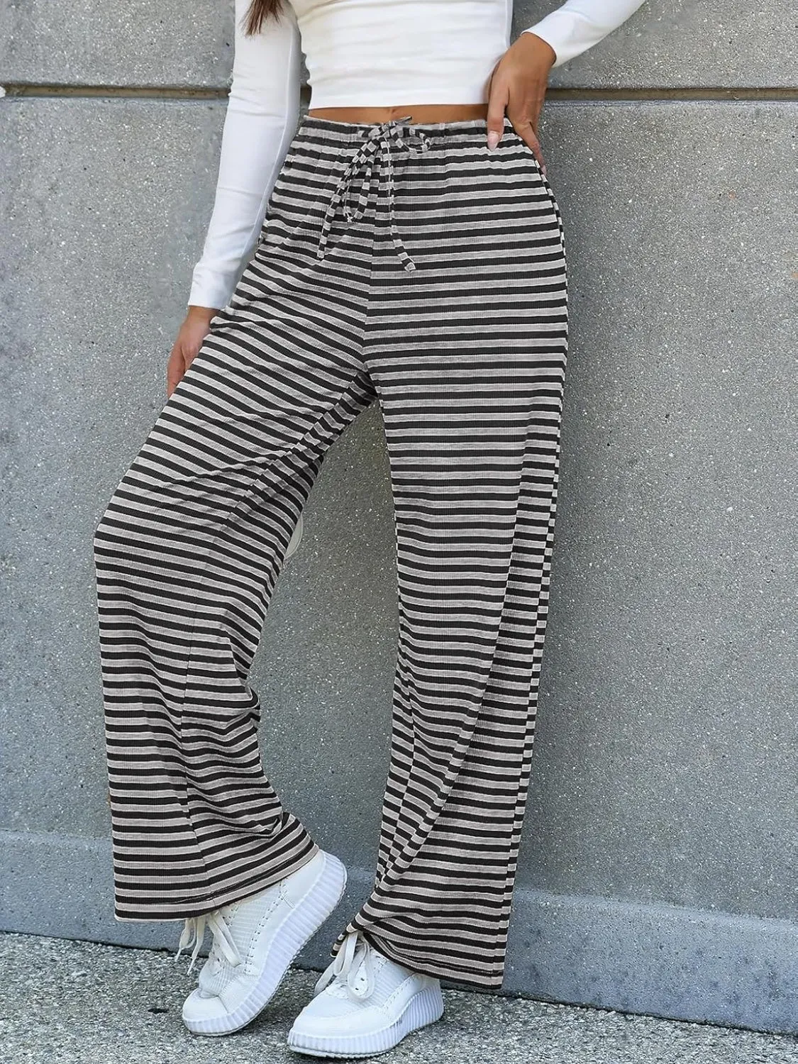 Hazel Blues® |  Lovelet Striped Wide Leg Pants