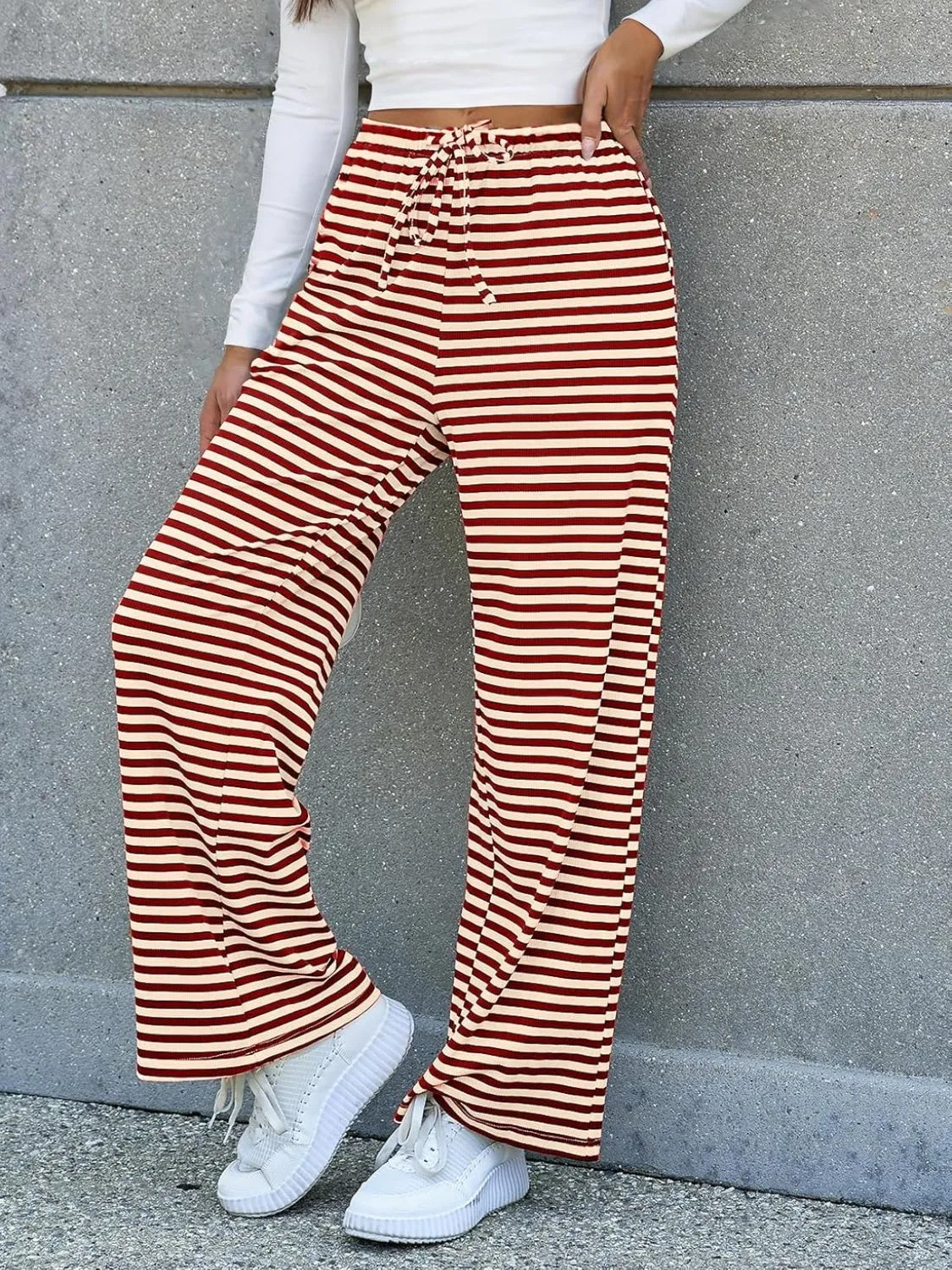 Hazel Blues® |  Lovelet Striped Wide Leg Pants