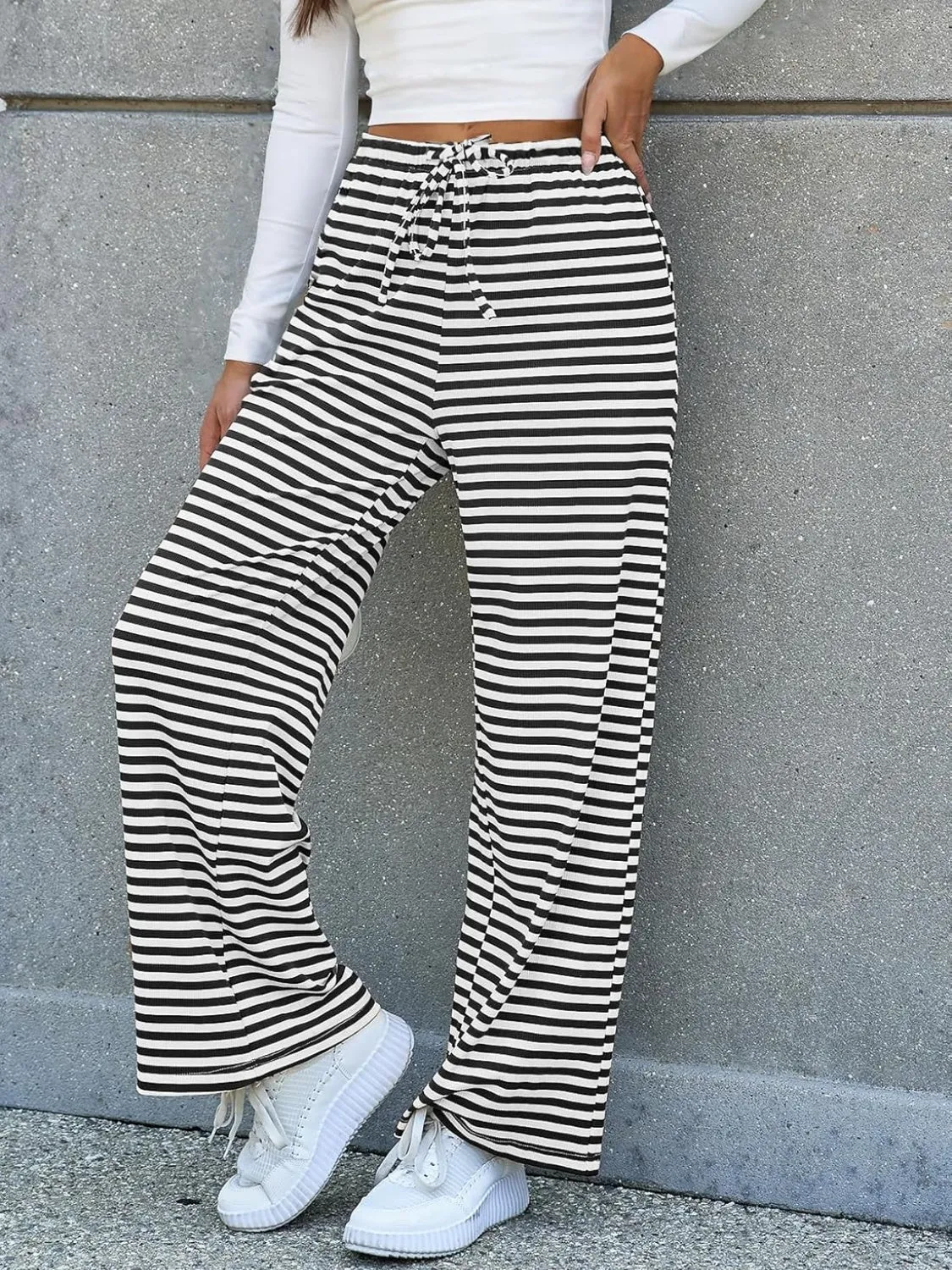Hazel Blues® |  Lovelet Striped Wide Leg Pants