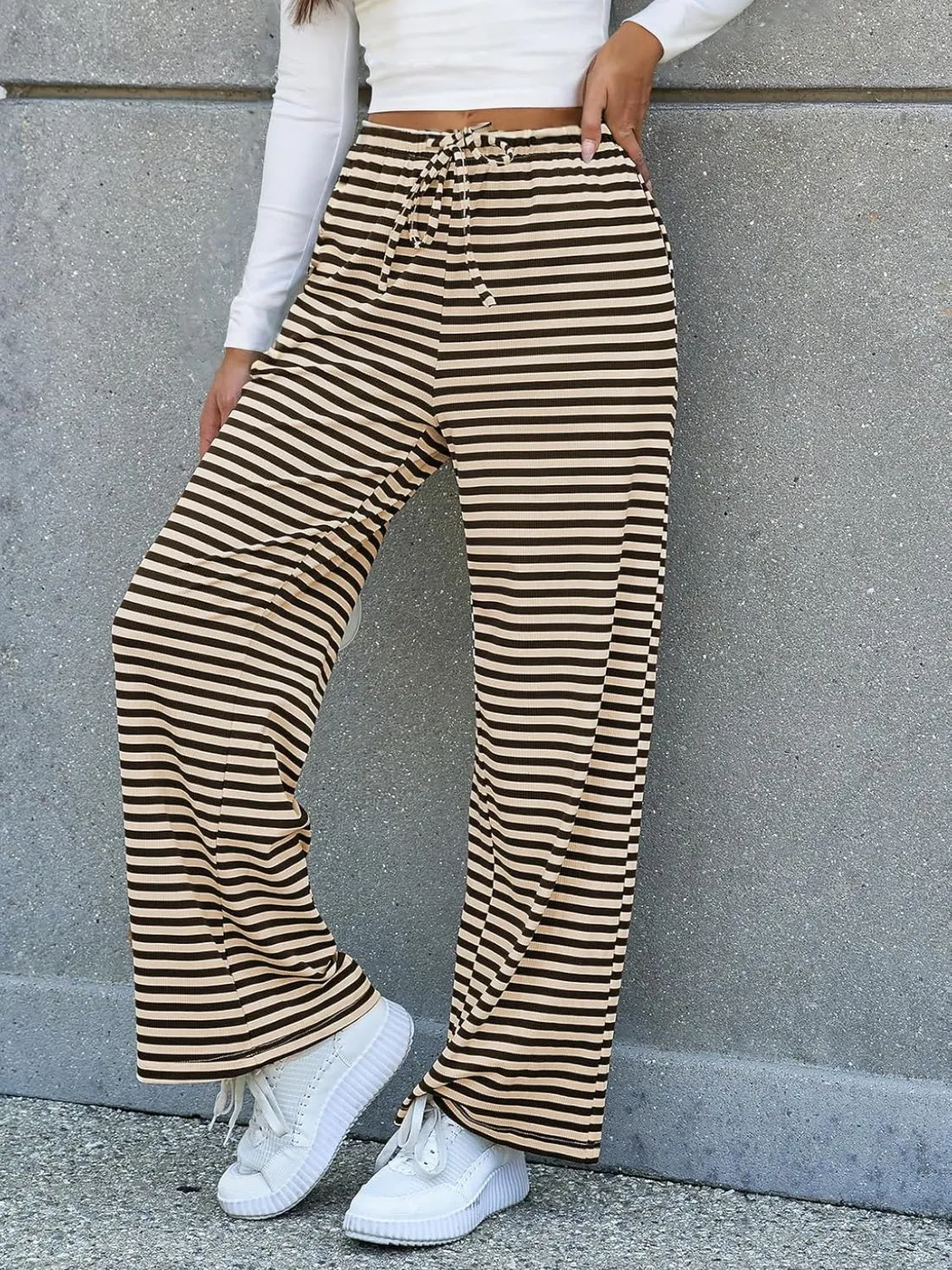 Hazel Blues® |  Lovelet Striped Wide Leg Pants