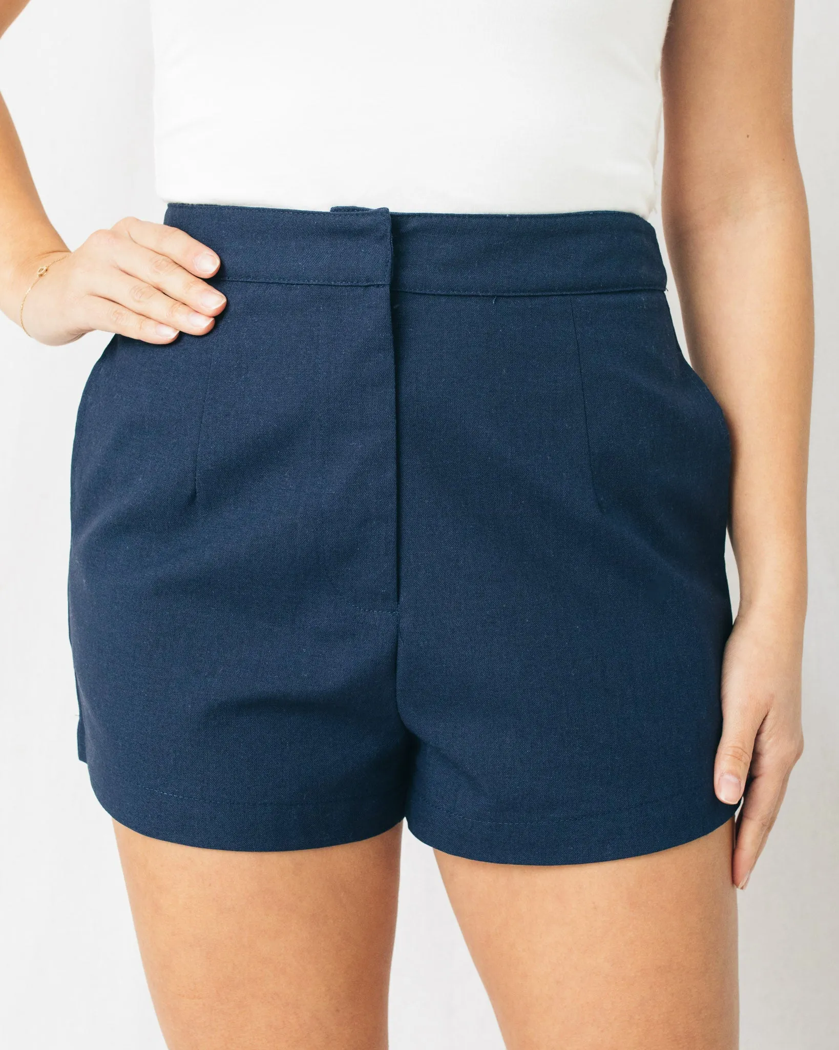 Heather Solid High Waisted Shorts