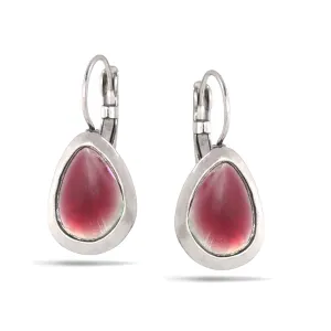 HEMATITE PURPLE DROP EARRINGS #222PP3401 (1E1)