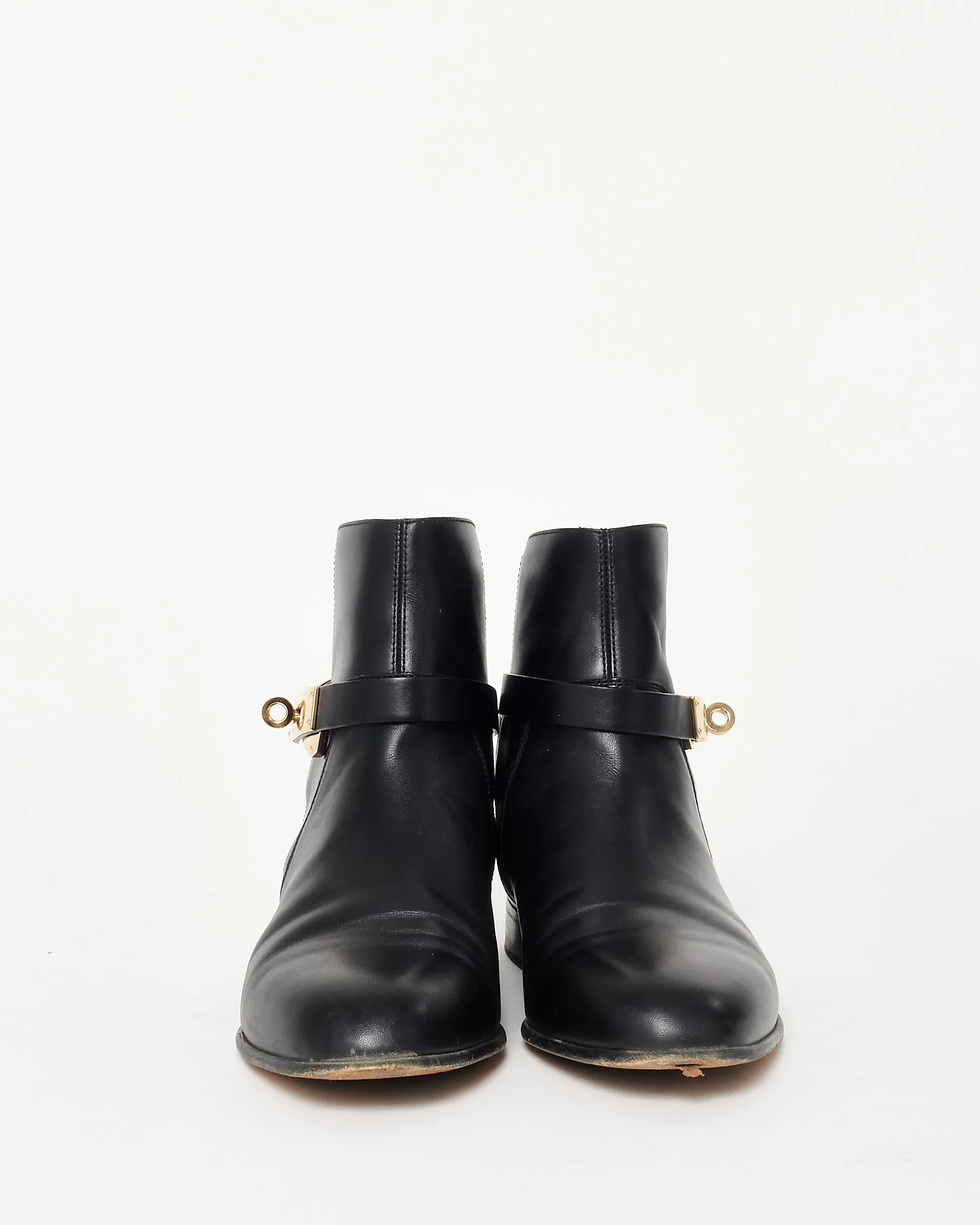Hermès Black Leather GHW Neo Ankle Boot - 37