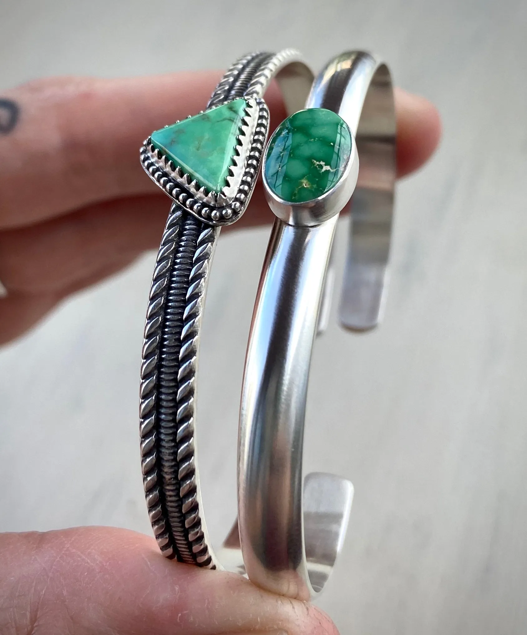High Grade Green Turquoise Stackers