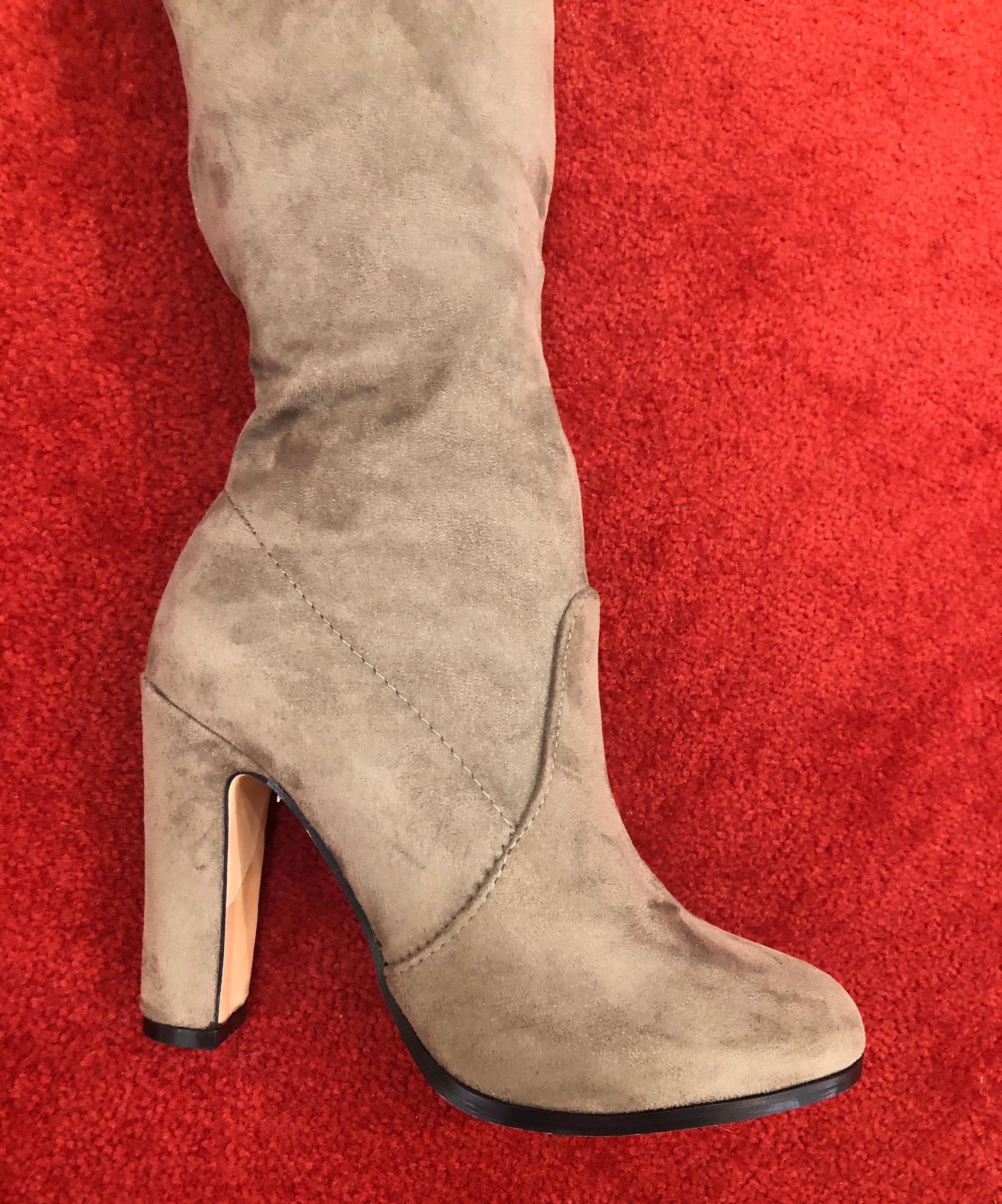 High Knee Khaki Boots
