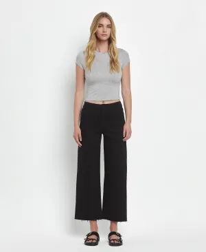 HIGH RISE CROP WIDE LEG JEANS