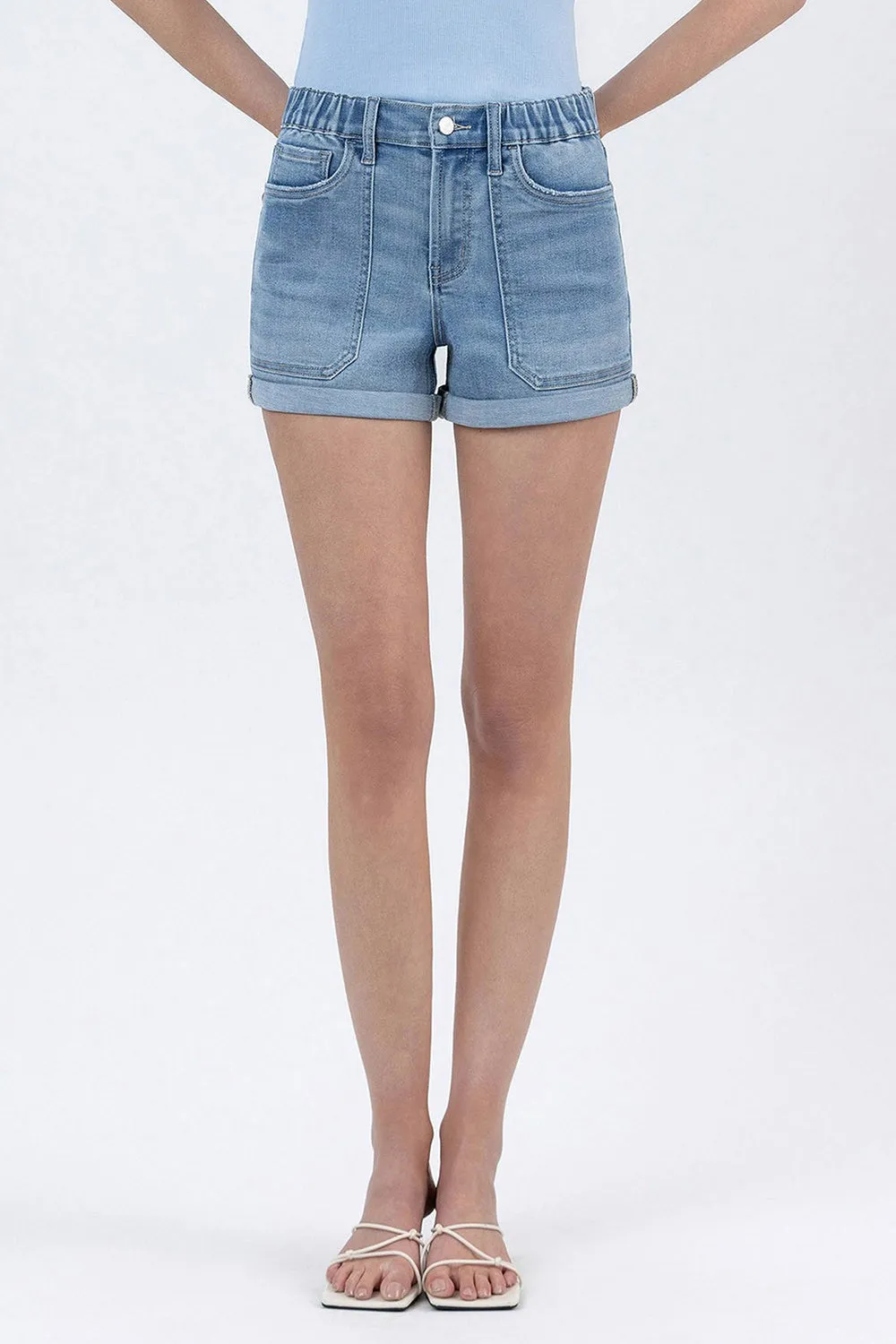 High Rise Double Cuffed Denim Shorts | LOVERVET by Vervet