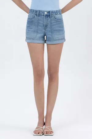 High Rise Double Cuffed Denim Shorts | LOVERVET by Vervet