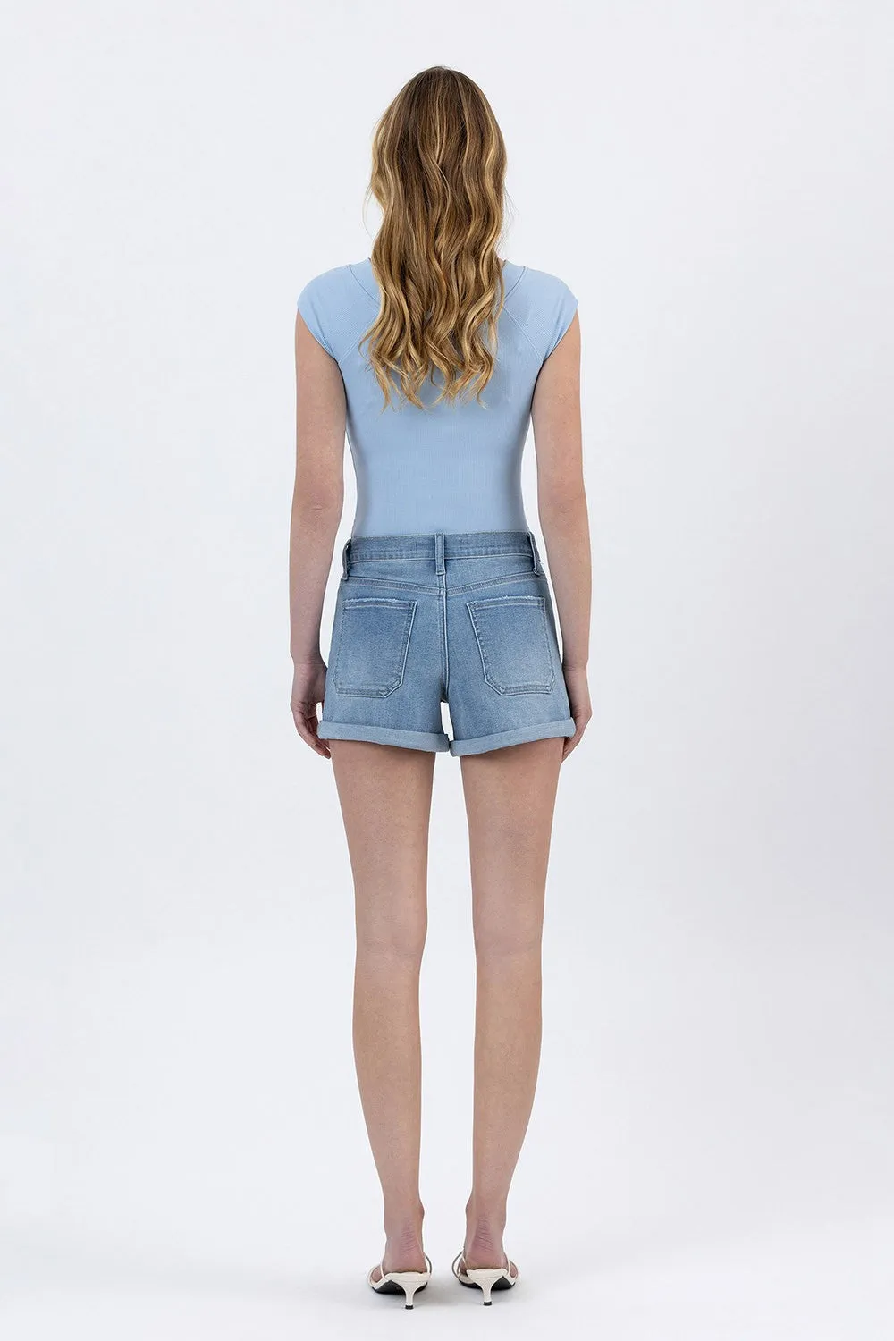 High Rise Double Cuffed Denim Shorts | LOVERVET by Vervet