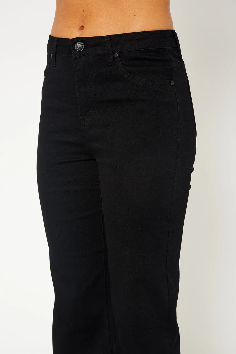 High-rise flare black pants