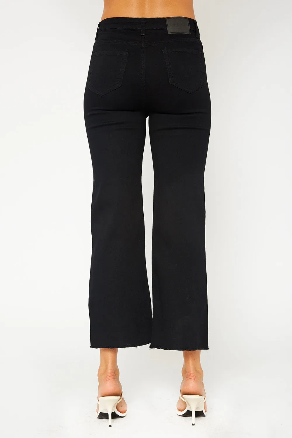 High-rise flare black pants
