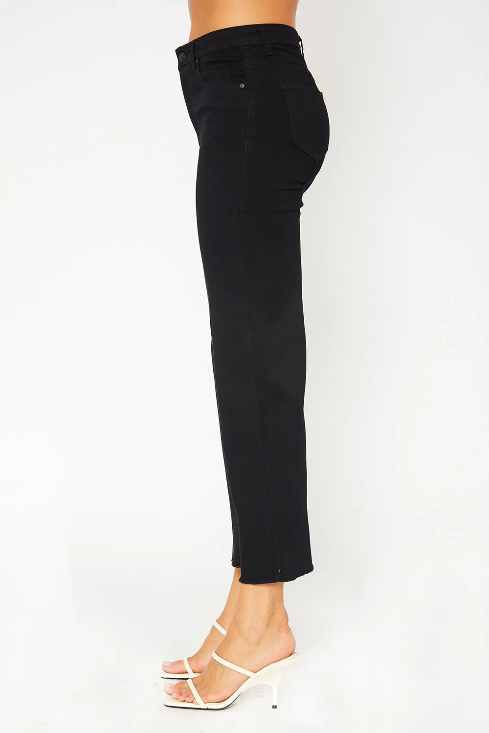 High-rise flare black pants