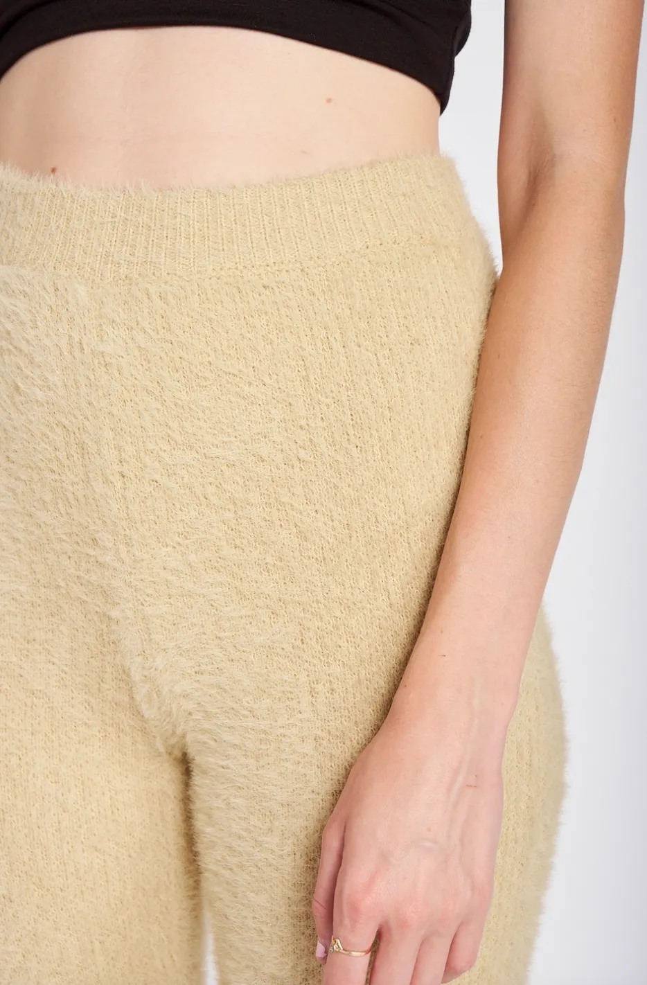 High Rise Fuzzy Flare Pants