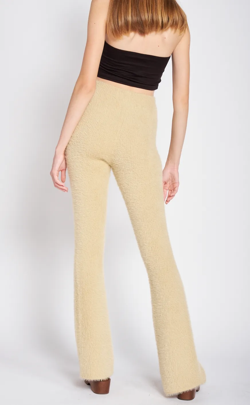 High Rise Fuzzy Flare Pants