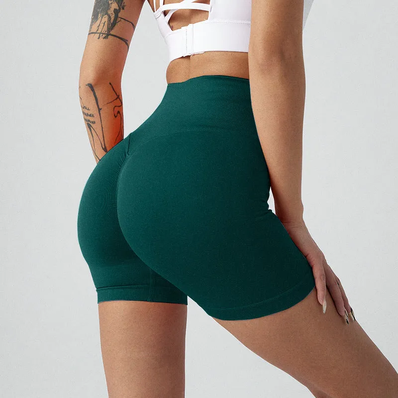 High waisted butt lifting workout shorts