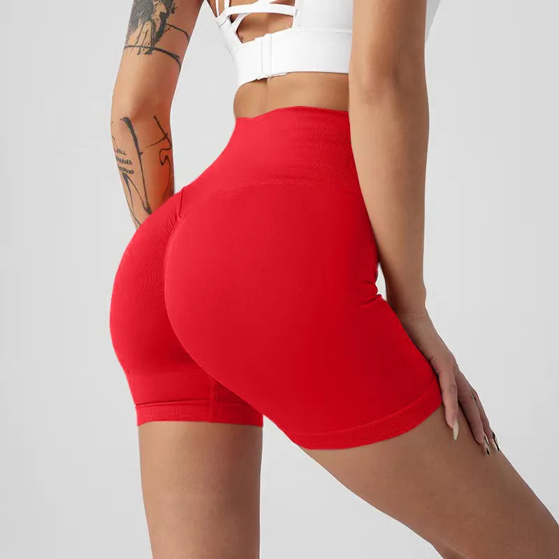 High waisted butt lifting workout shorts