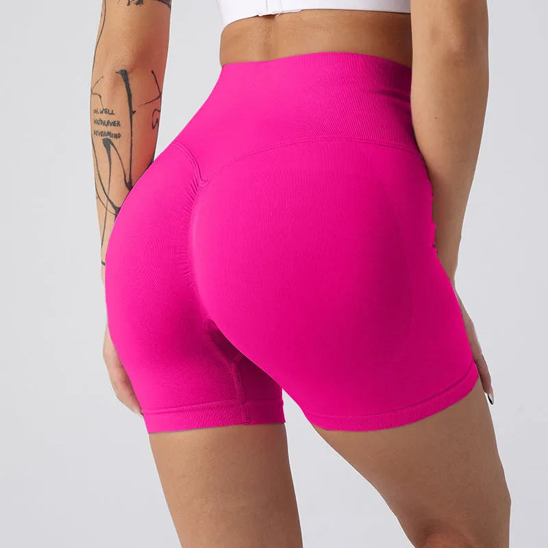 High waisted butt lifting workout shorts