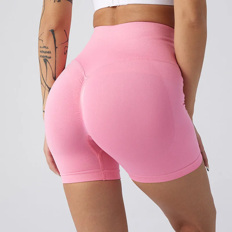 High waisted butt lifting workout shorts