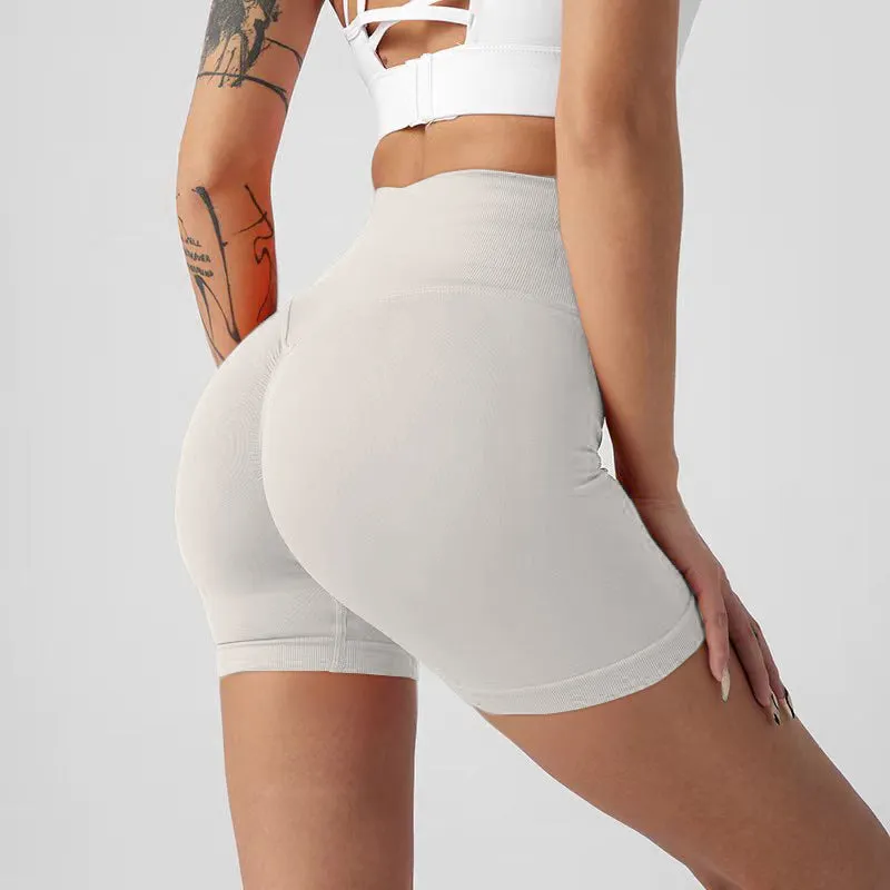 High waisted butt lifting workout shorts