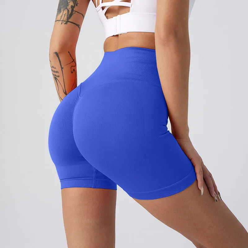 High waisted butt lifting workout shorts