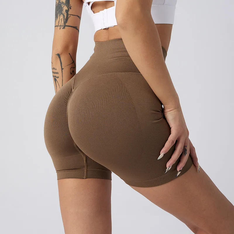 High waisted butt lifting workout shorts