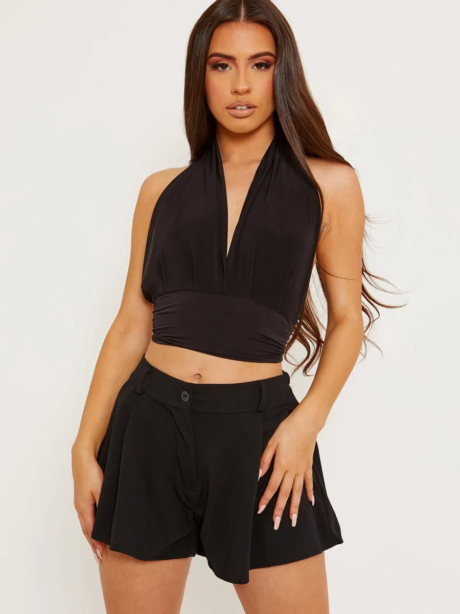 High Waisted Flared Shorts