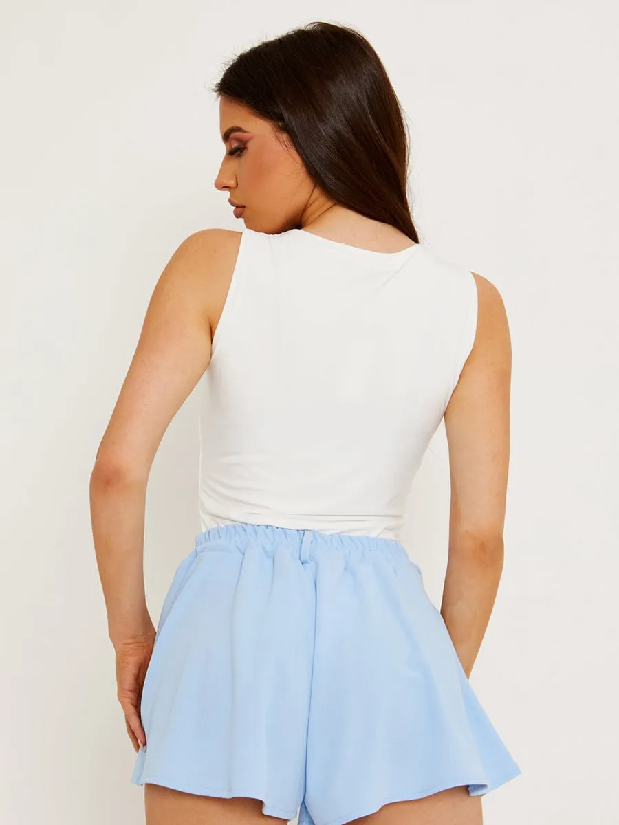 High Waisted Flared Shorts