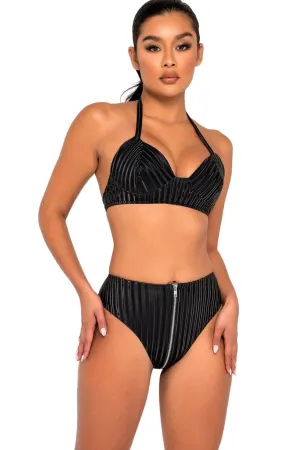 High-Waisted Zip-Up Shorts