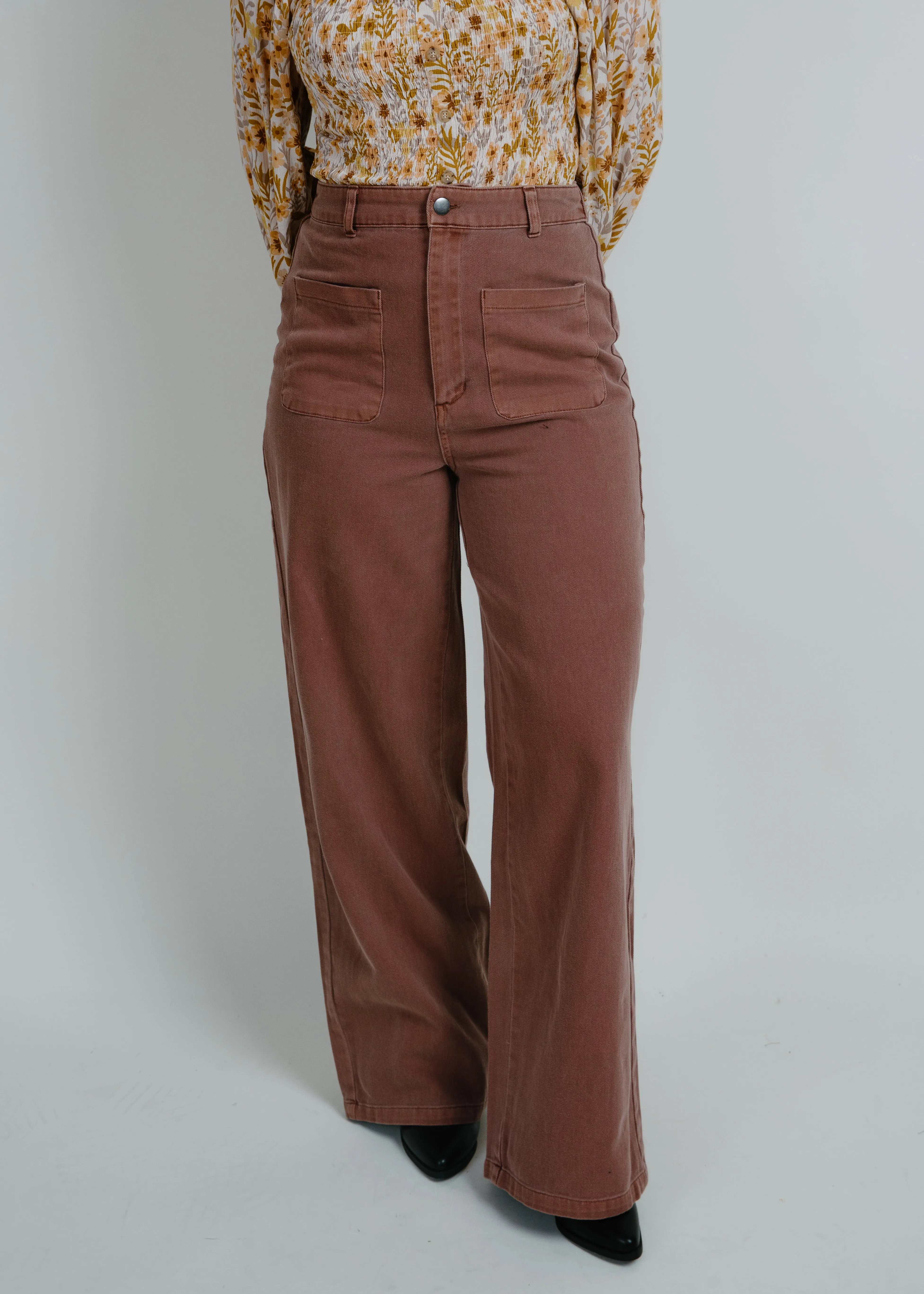 Hilton Wide-Leg Pants - Chestnut