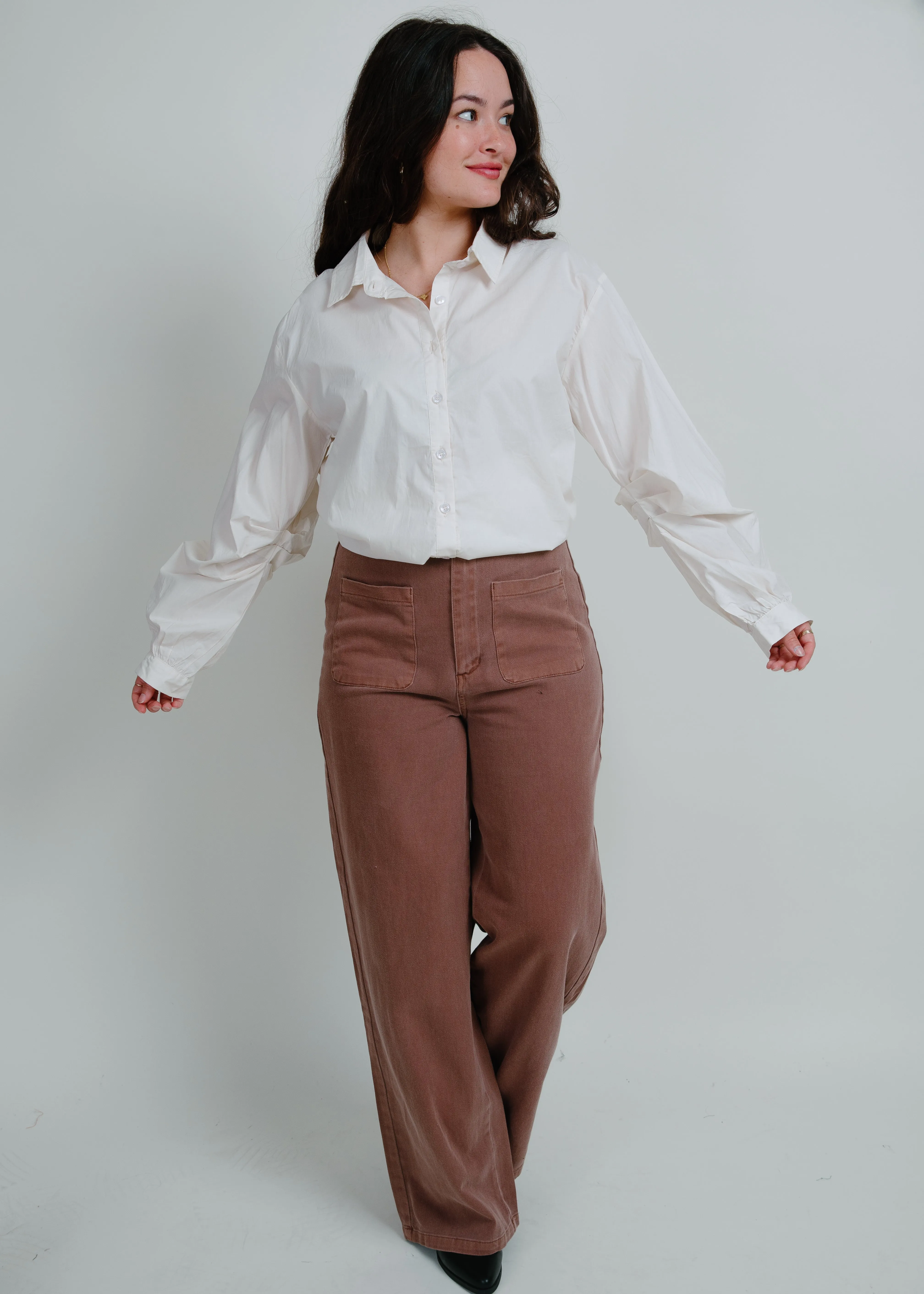 Hilton Wide-Leg Pants - Chestnut