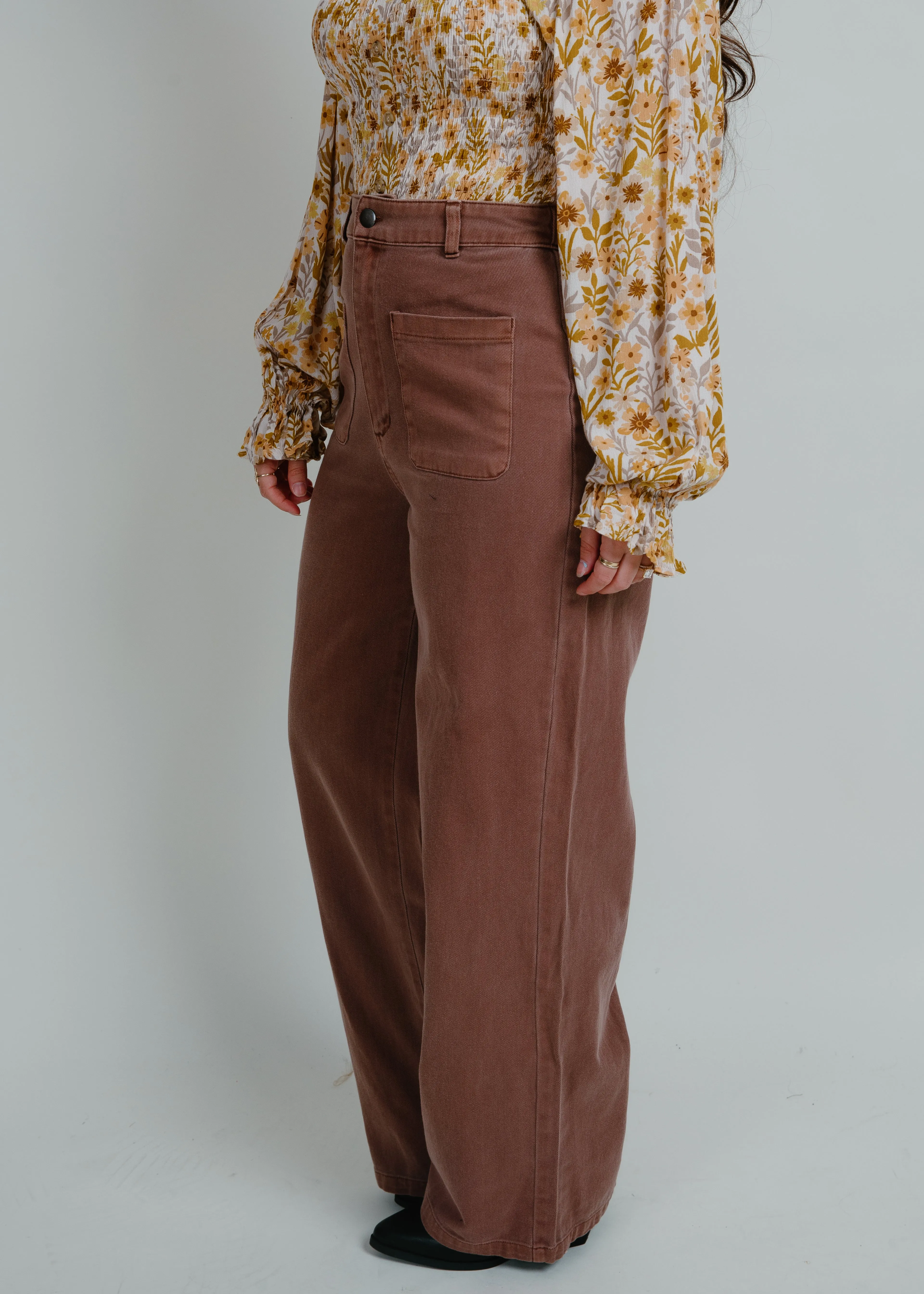 Hilton Wide-Leg Pants - Chestnut