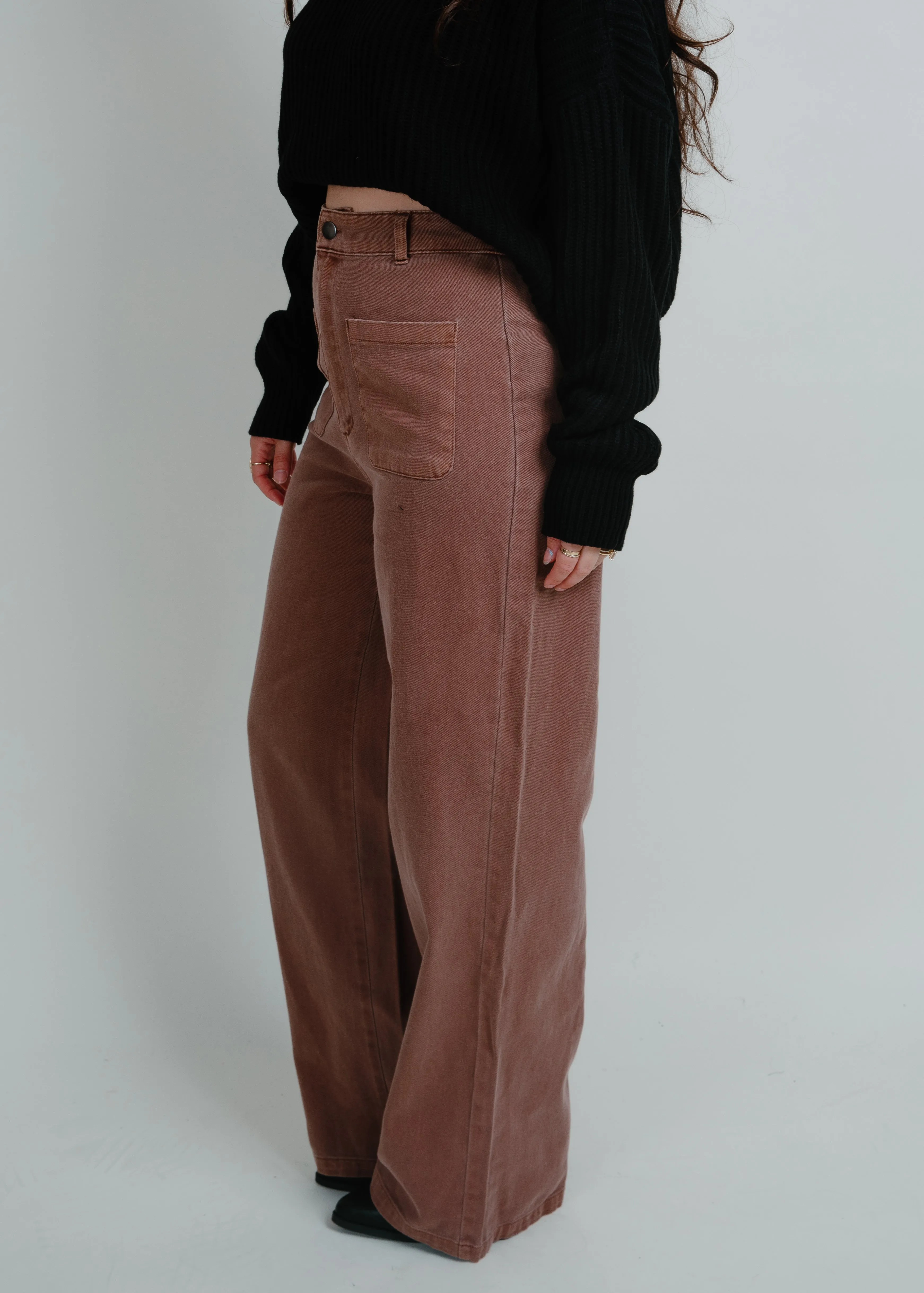 Hilton Wide-Leg Pants - Chestnut