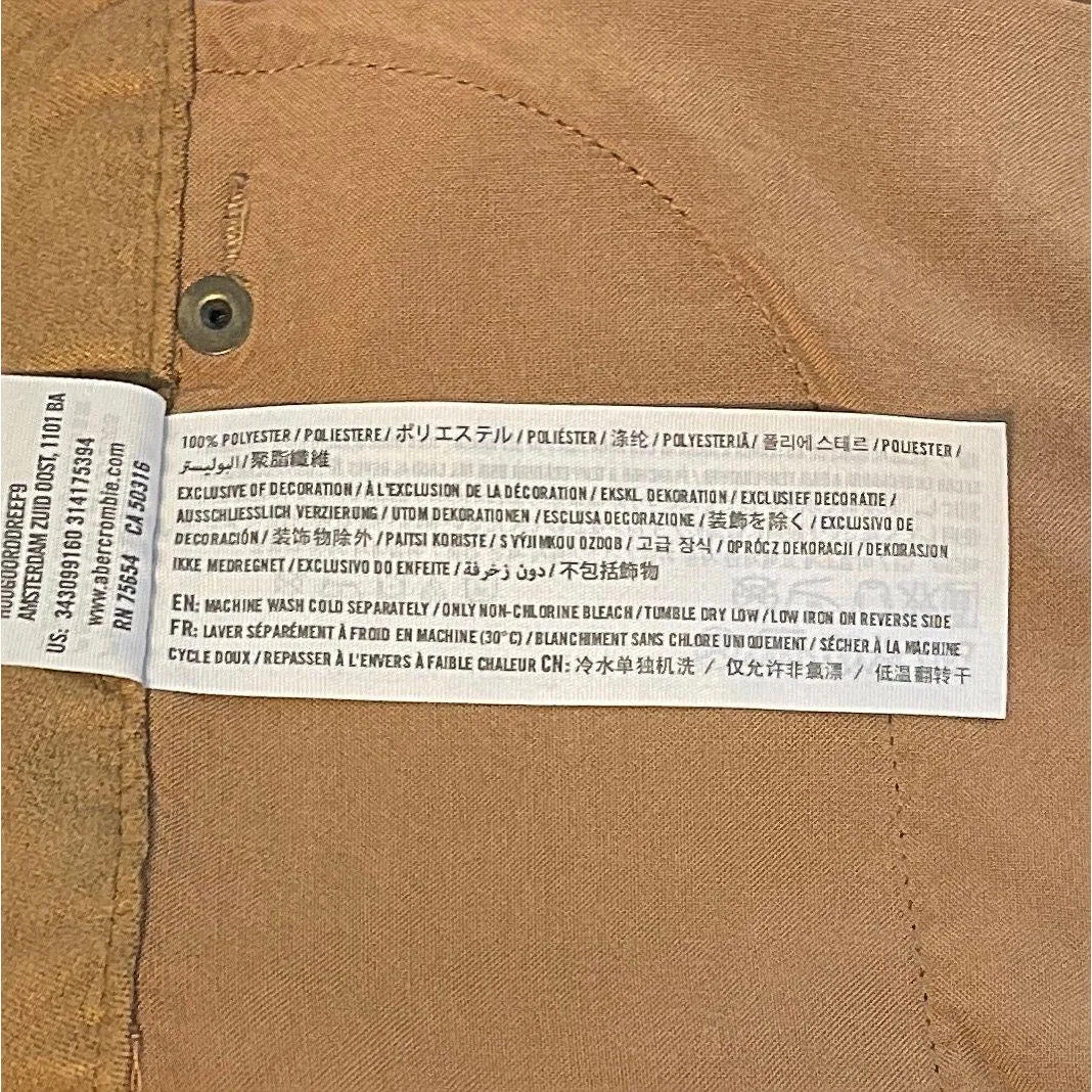 Hollister Tan Faux Suede Cuffed Button Fly Shorts
