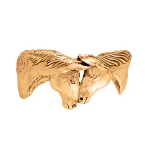Horse Kisses Cuff in Bronze