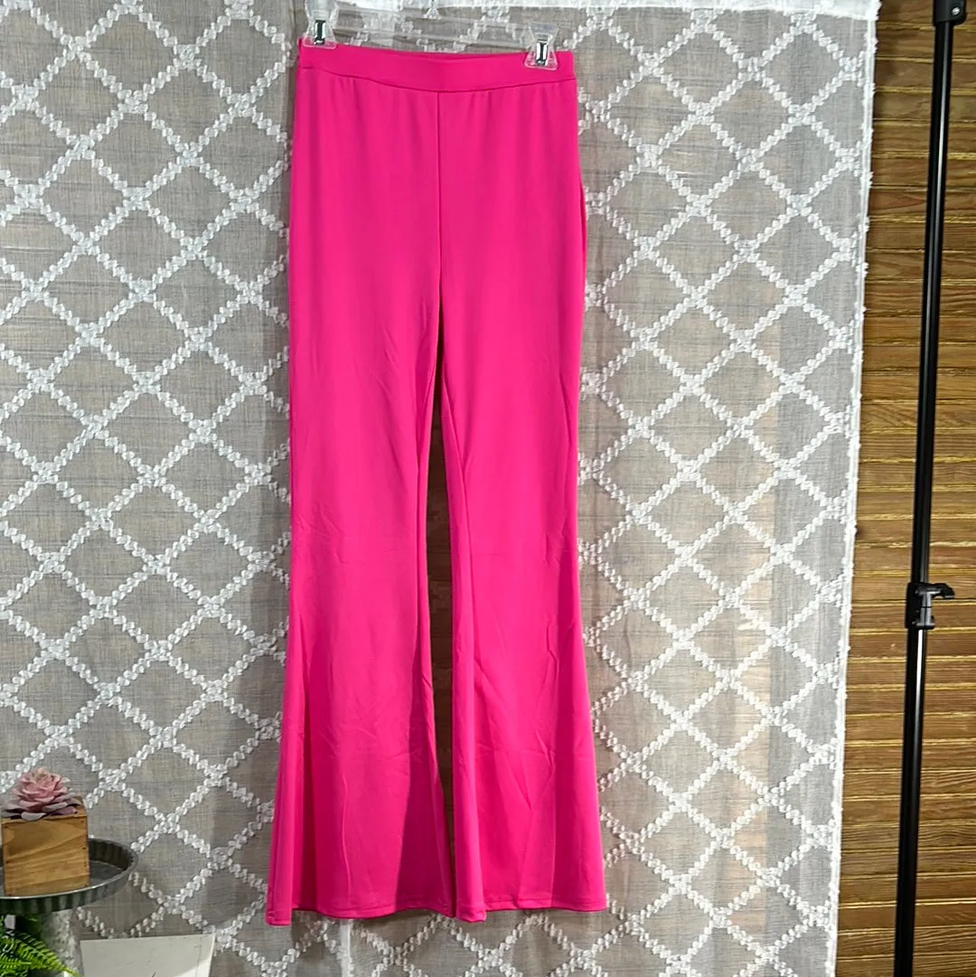 Hot Pink Flare Leg Leggings